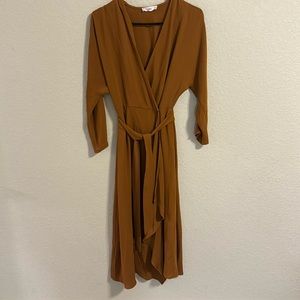 Brown wrap dress